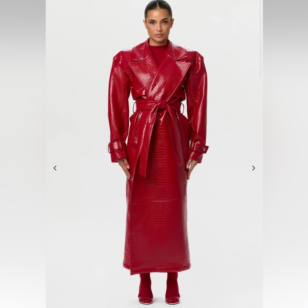 NAKED WARDROBE VEGAN CROC TRENCH COAT